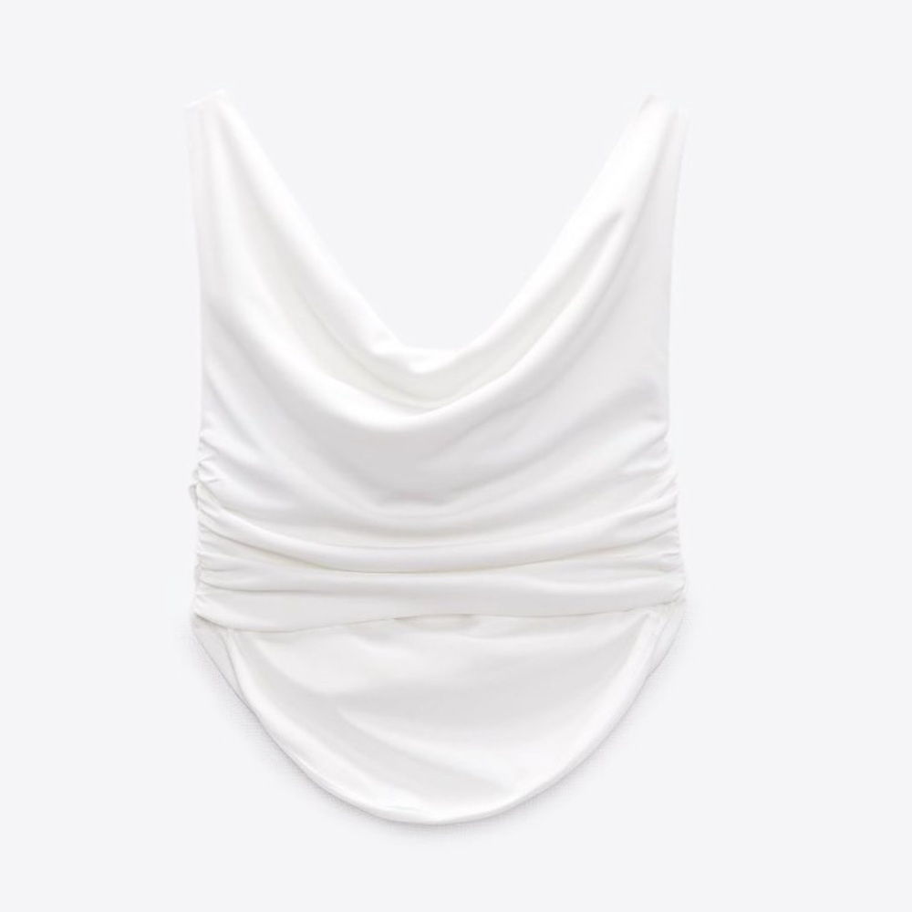 ZARA Draped crop top size M - Picture 7 of 9